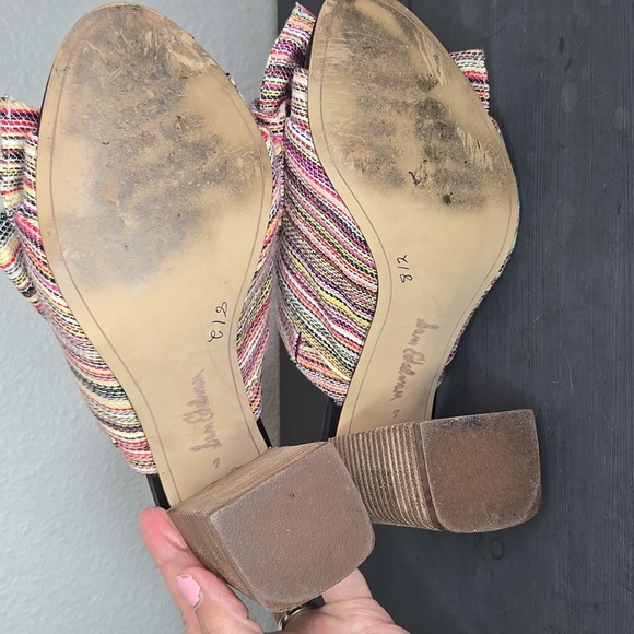 Sam Edelman Yumi Multi Color Bow Slide Heel Sandal Size 7 - Picture 7 of 11